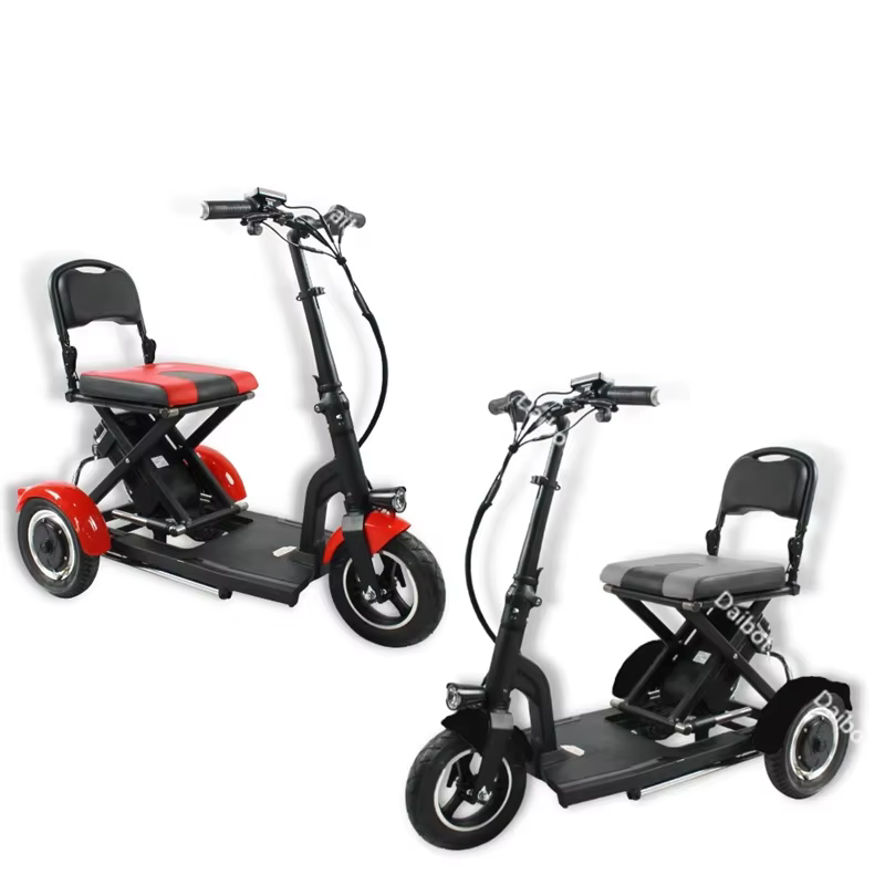 Trottinette de mobilité pliante légère à 3 roues pour personnes âgées avec dossier pliable/support de sac 300w Tricycle électrique voiture adultes