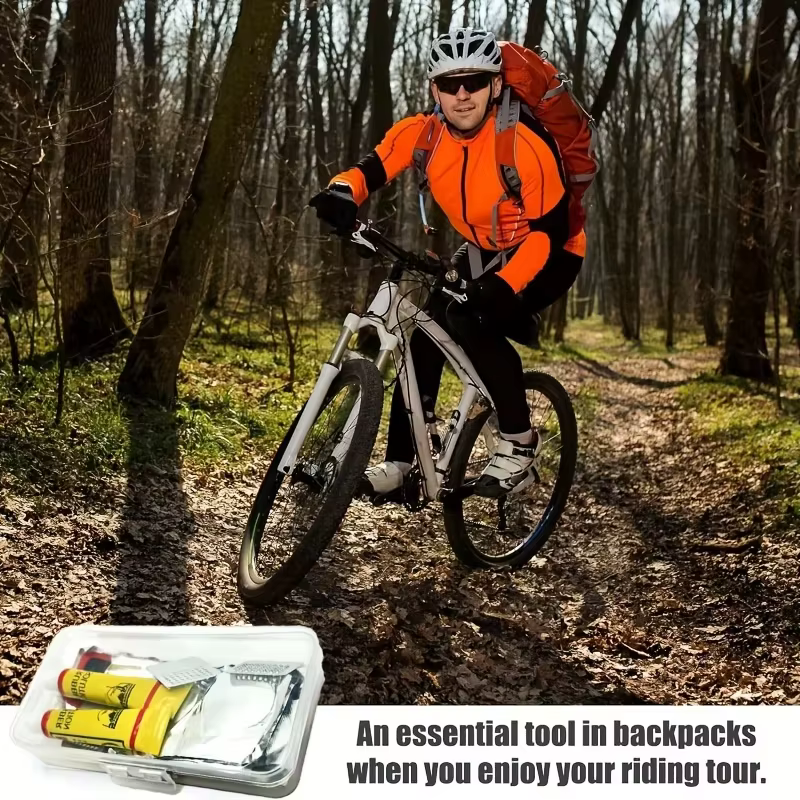 Kit de réparation de pneus de vélo 39 pièces-Kits de patchs de crevaison de chambre à air