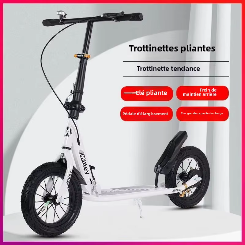 Trottinette pliable pour adultes avec frein à main