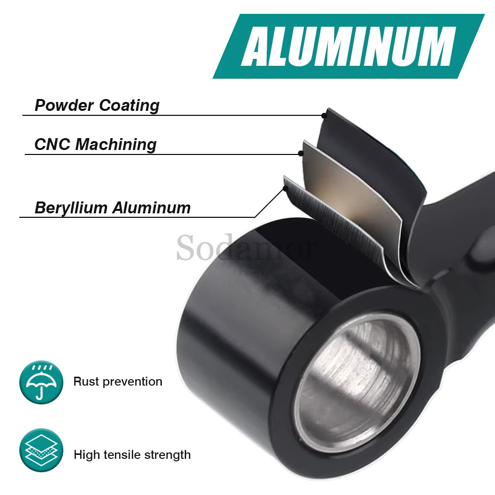 Support de montage de garde-boue avant en aluminium noir/Chrome