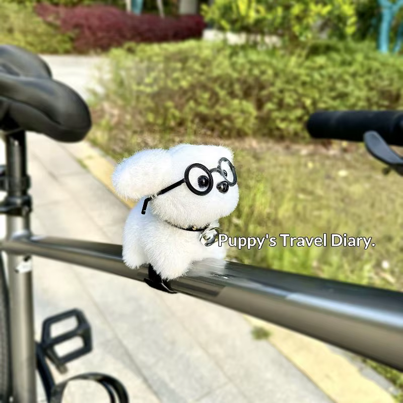 Pendentif décoratif chiot mignon pour guidon de vélo, vélo électrique, moto, vélo de route