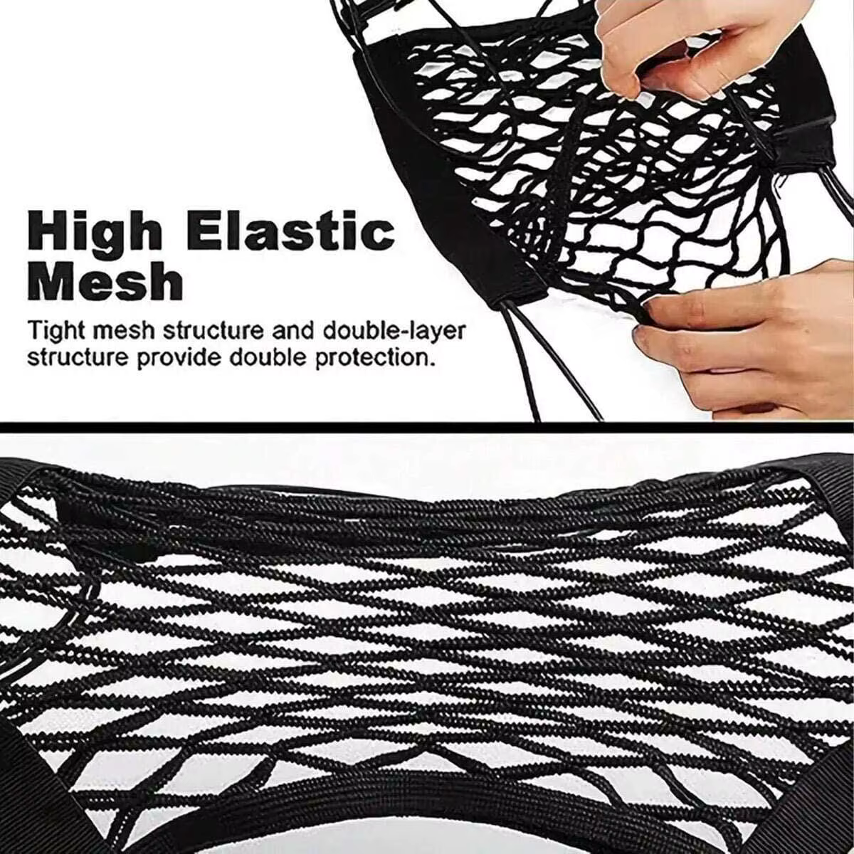 Filet de chargement élastique universel tout-en-un pour moto/scooter avec fixation pour casque