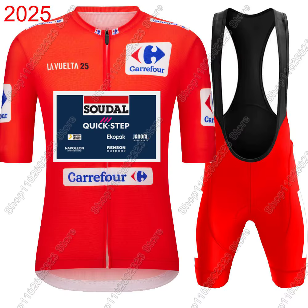 2025 Espagne Tour Soudal Quick Setp Maillot de cyclisme ensemble vêtements de vélo chemises