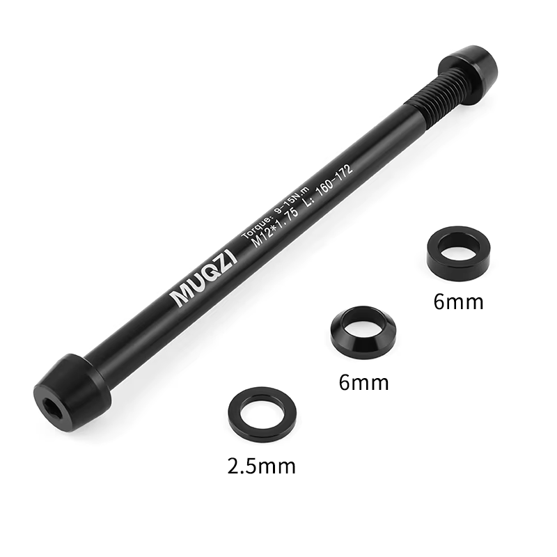 MUQZI Axe traversant pour simulateur de vélo d'intérieur, filetage M12x1.0/1.5/1.75, pour plateforme de cyclisme, axe de vélo, fourche et moyeu avant/arrière