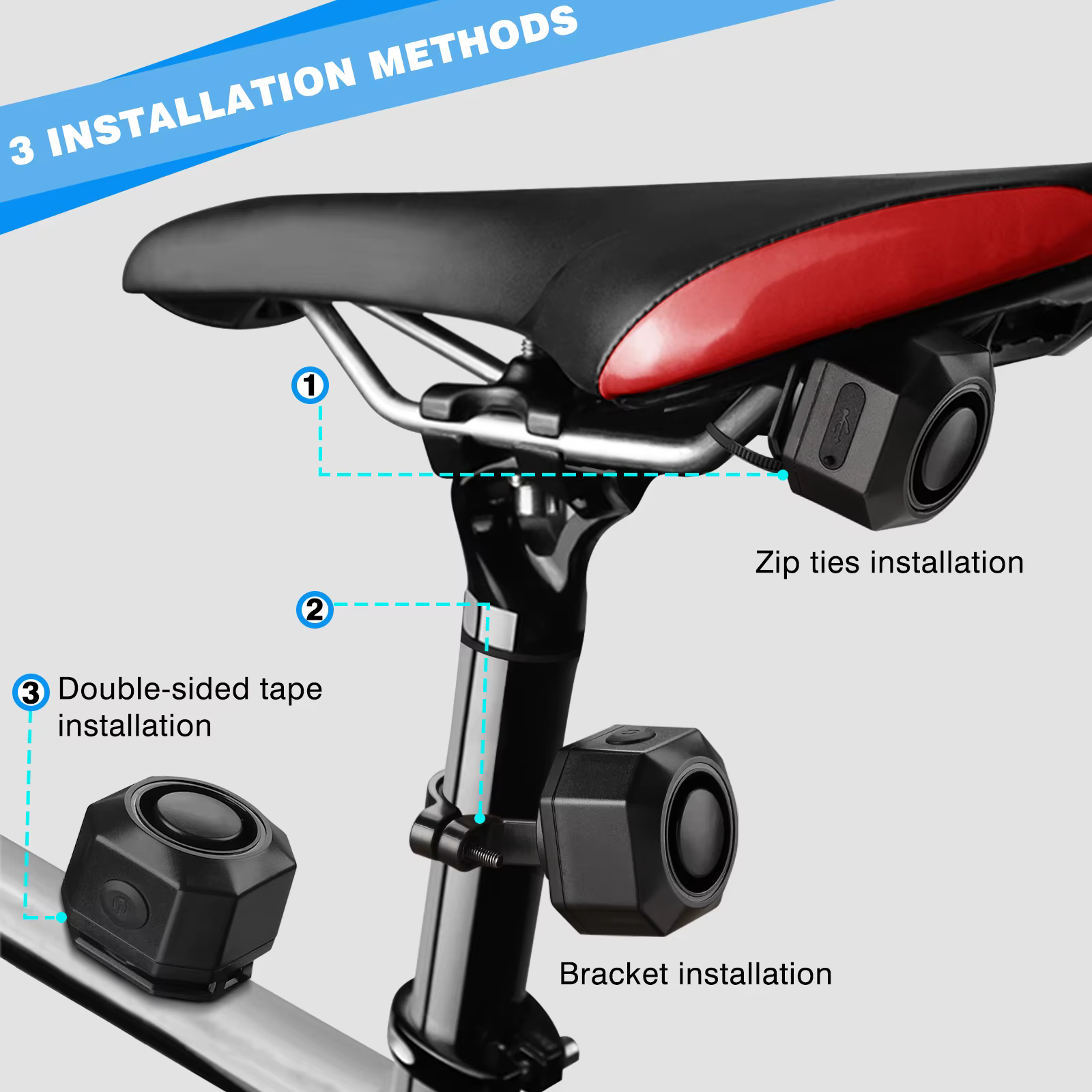 Rockbye alarme de Vibration de vélo sans fil USB télécommande Rechargeable