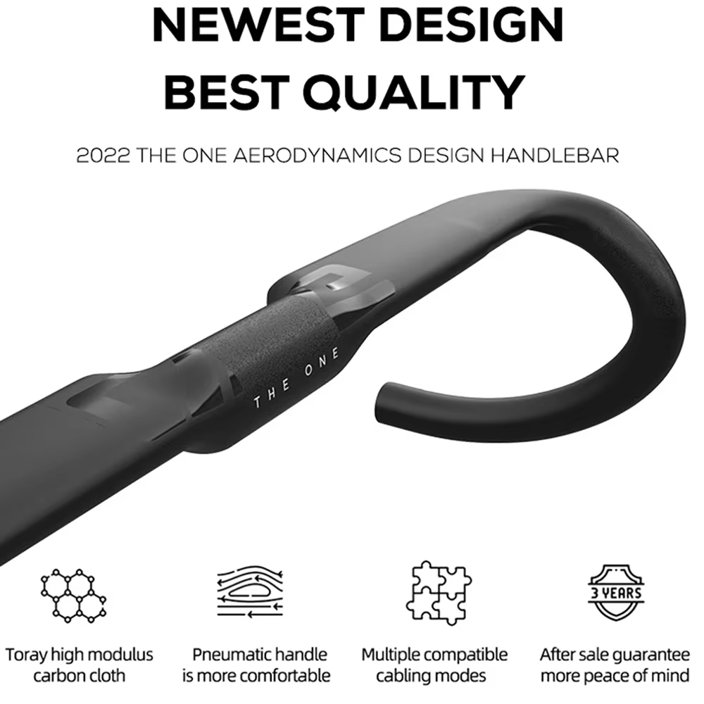 Guidon de vélo en carbone THE ONE AERO pour vélo de gravier de route