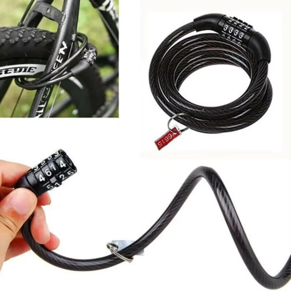  Serrure à chaîne de sécurité robuste – Cadenas à code à 4 chiffres pour motos et vélos de montagne 