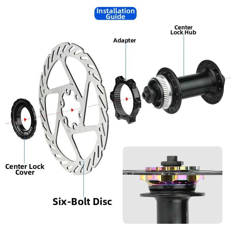 Adaptateur de moyeu de vélo Centerlock à 6 boulons pour disque de frein
