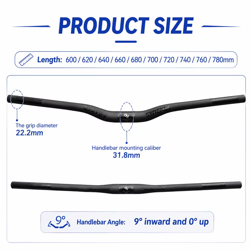 Guidon plat en carbone intégral pour VTT 31
