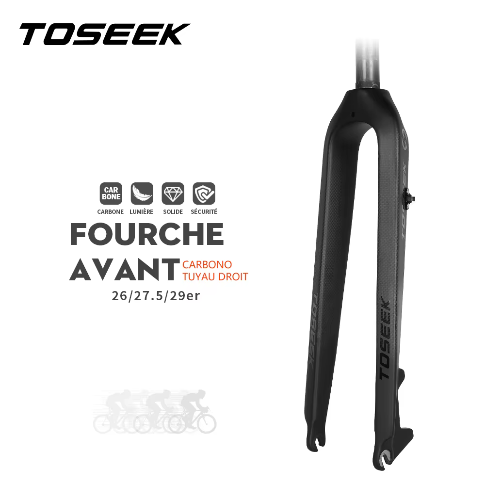 Fourche de vélo toseek MTb full Carbon Fiber 26 / 27.5 / 29