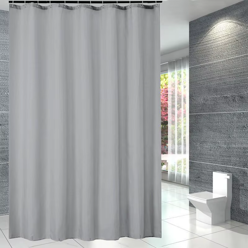 PEVA rideau de douche imperméable moisissure salle de bain rideau solide vague fenêtre Tulle maison luxe avec crochets lourd S pli ondulé douche