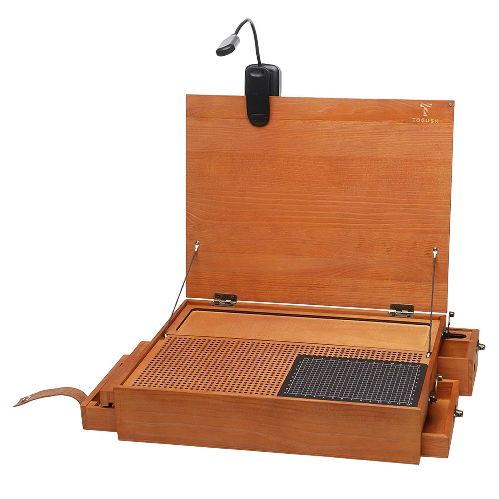 Table de travail de loisirs pour la construction de modèles, organisateur portable avec tapis de découpe, établi avec lumière pour le polissage, la coloration, la fabrication de modèles
