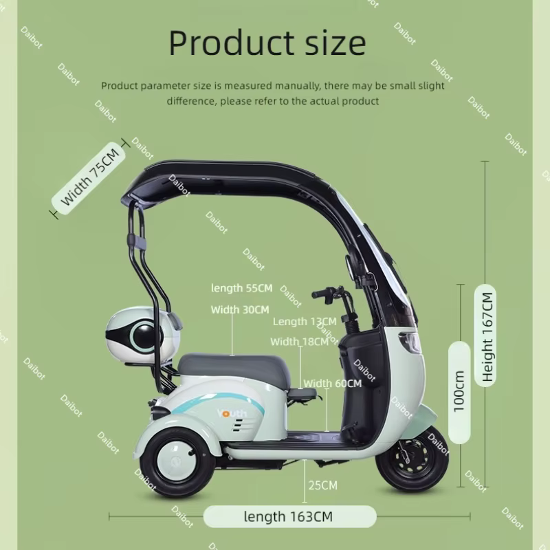 Tricycle électrique injuste pour adultes avec siège arrière