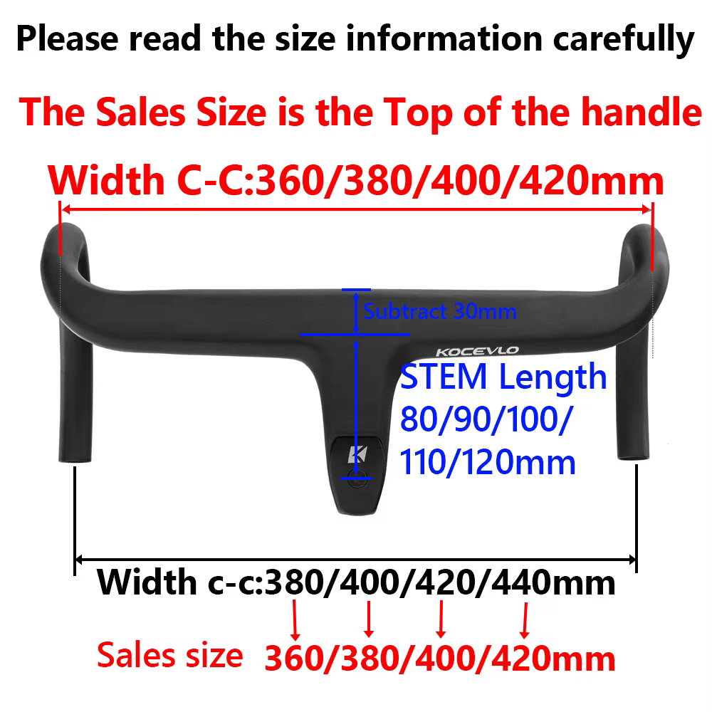 KOCEVLO X01 vélo de route tige entièrement en Fiber de carbone guidon