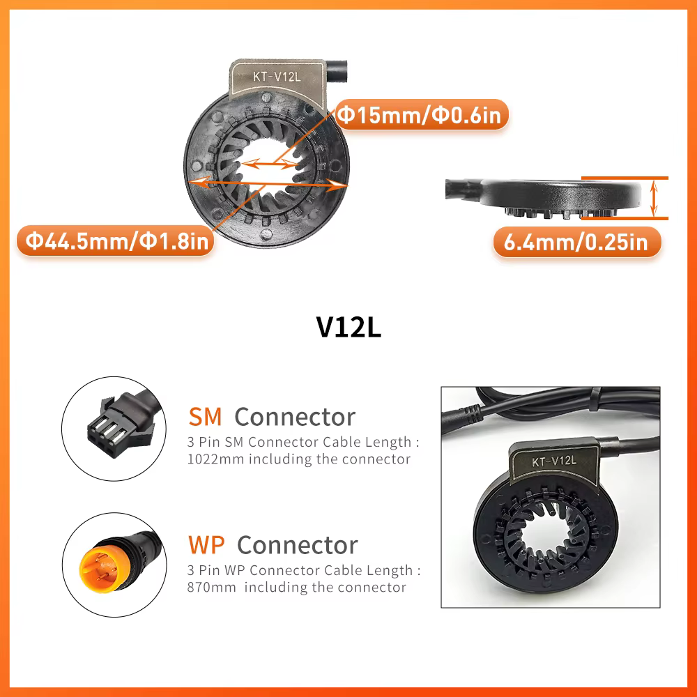 KT V12L Ebike PAS capteur 6 Magnent double Hall capteurs 12 signaux pédale pour vélo électrique Kit de Conversion pièces