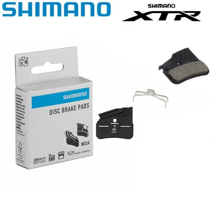 Plaquettes de frein en résine Shimano BR-M9120 N03A avec ailettes et ressort PASTIGLIE FRENO