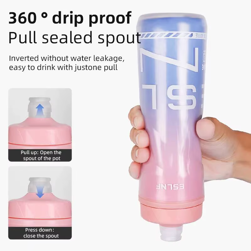 Bouteille d'eau isotherme double paroi pour vélo de route et VTT