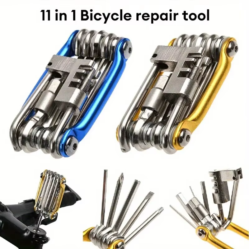 Kit d'outils de réparation de vélo multifonctionnel Portable 11 en 1