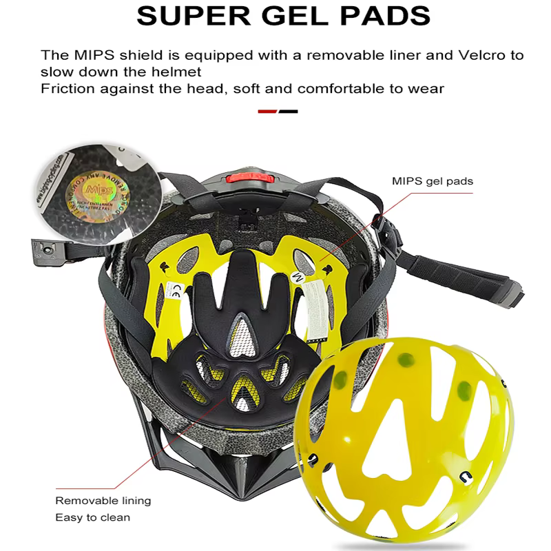 MOON Casque de Vélo Adulte avec MIPS - Certifié CE et CPSC - Pour VTT et Route - Doublure Amovible et Ventilation - Léger et Confortable - Matériau Haute Résistance - Bande Réfléchissante pour Nuit