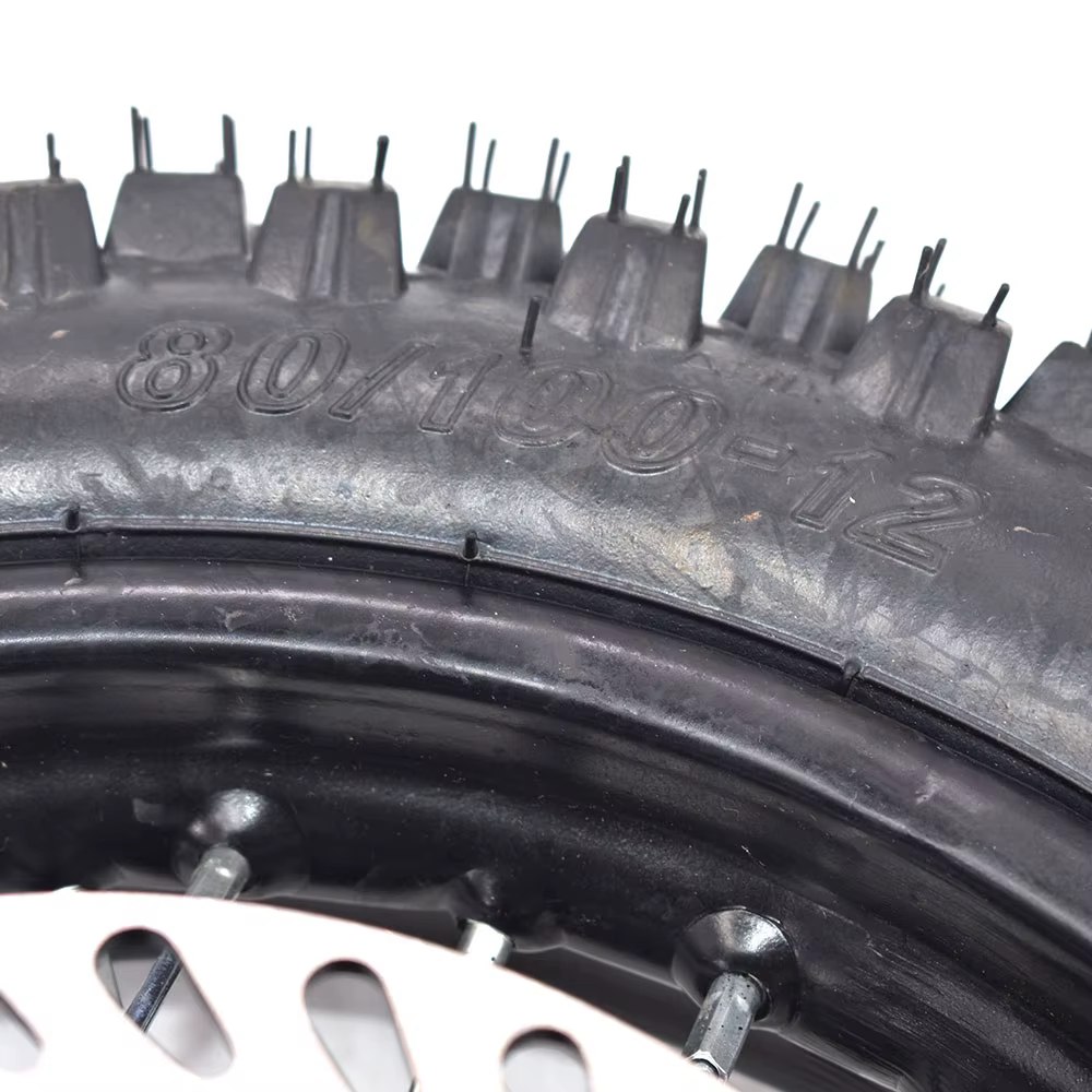 Roue arrière 1.85-12 pouces avec pneu 80/100-12 pignon de plaque de disque de frein 190MM # 428 pour moto CRF KLX Kayo BSE Dirt Pit Bike