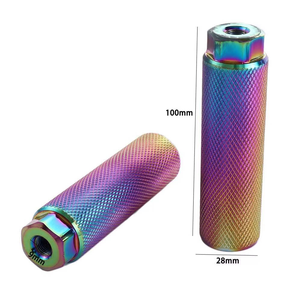 Accessoires en alliage d'aluminium BMX chevilles 3/8 ''essieu anti-dérapant