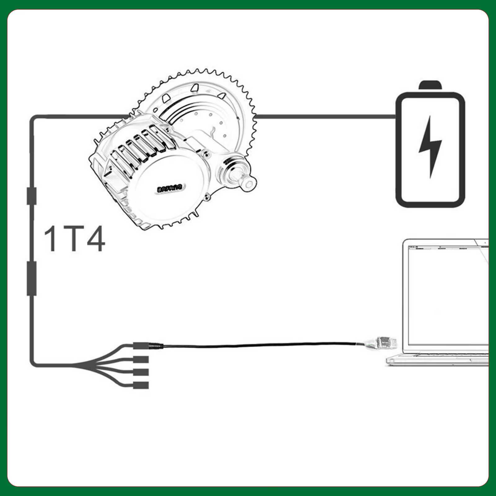 Câble de programmation pour vélo électrique 8fun/Bafang BBS01/02/03/BBSHD - USB vers moteur