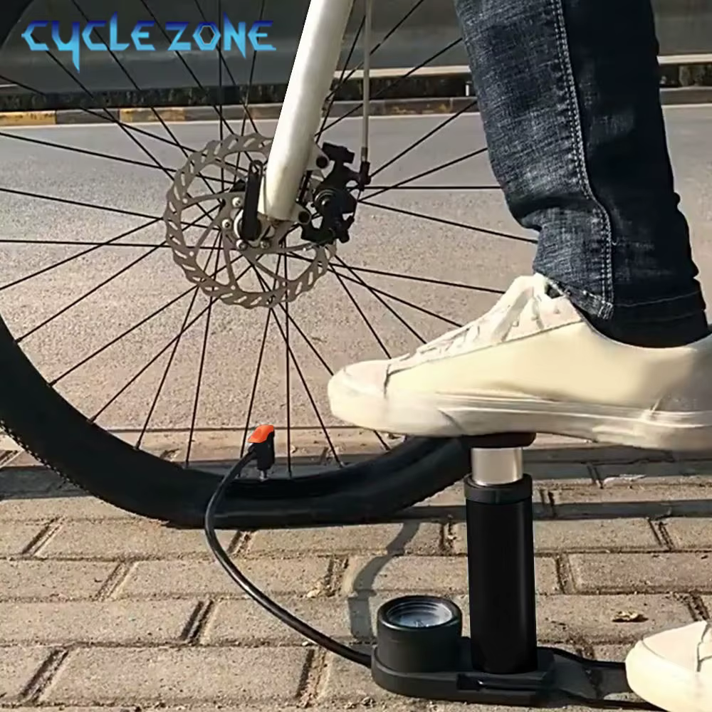 Pompe à air à pédale de vélo avec jauge