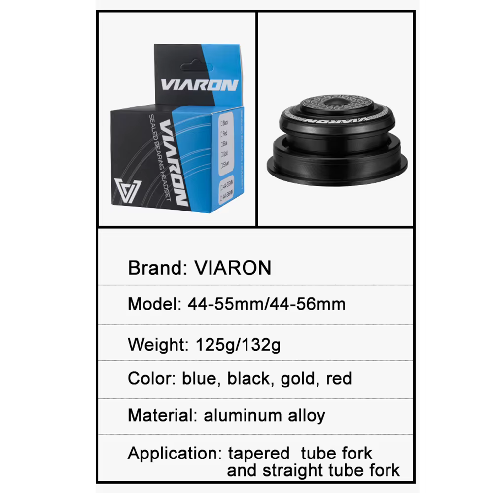 VIARON casque de vélo 4455ST/4456ST CNC 11/8 "-11/2" roulement scellé fourche à Tube conique droit