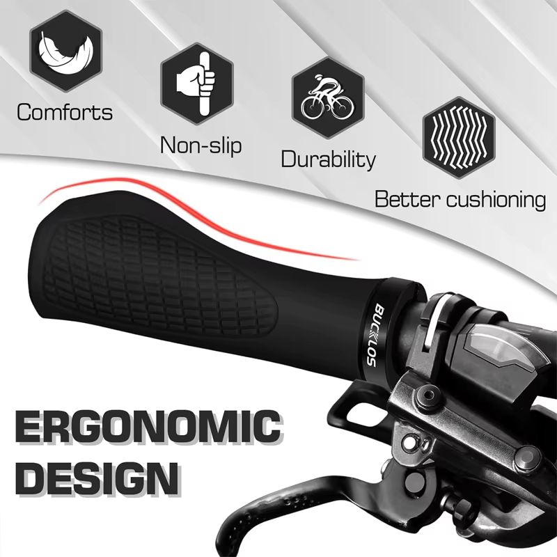 BUCKLOS poignées de guidon de vélo de montagne ergonomiques confortables