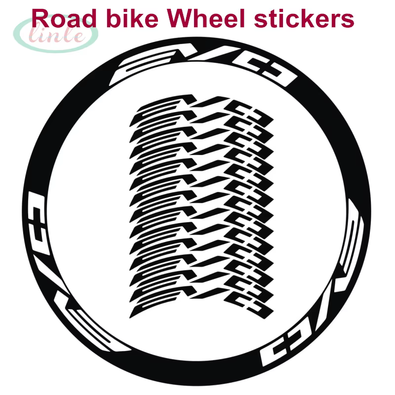 Autocollants décoratifs pour jantes de vélo de course 700c (12 pièces/2 roues/ensemble)