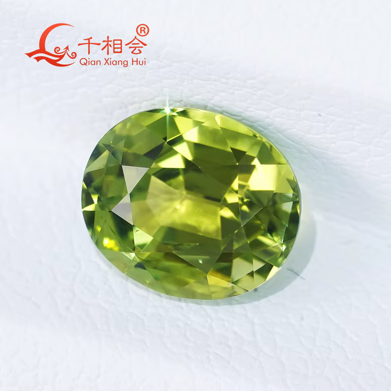 Tourmaline naturelle de forme ovale de 1,88 ct, couleur vert jaunâtre, pierre précieuse en vrac certifiée, cadeau décoratif par GRC