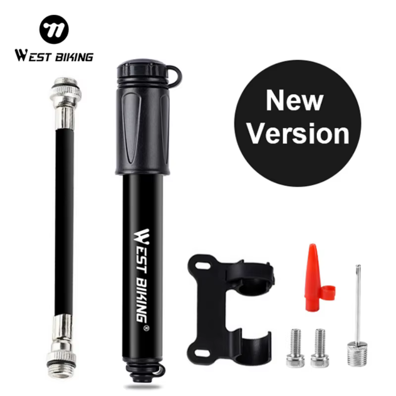 WEST BIKING 100PSI pompe à vélo en alliage d'aluminium haute pression main Mini