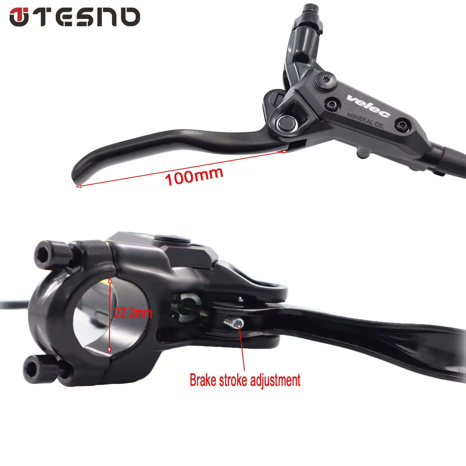 TESNO e-bike 2PIN prise étanche frein à disque hydraulique contrôle de puissance électrique manette de vitesse