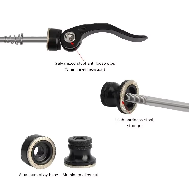 RIDERACE moyeu de vélo QR levier de brochettes à dégagement rapide en alliage d'aluminium avant 100mm arrière 135mm