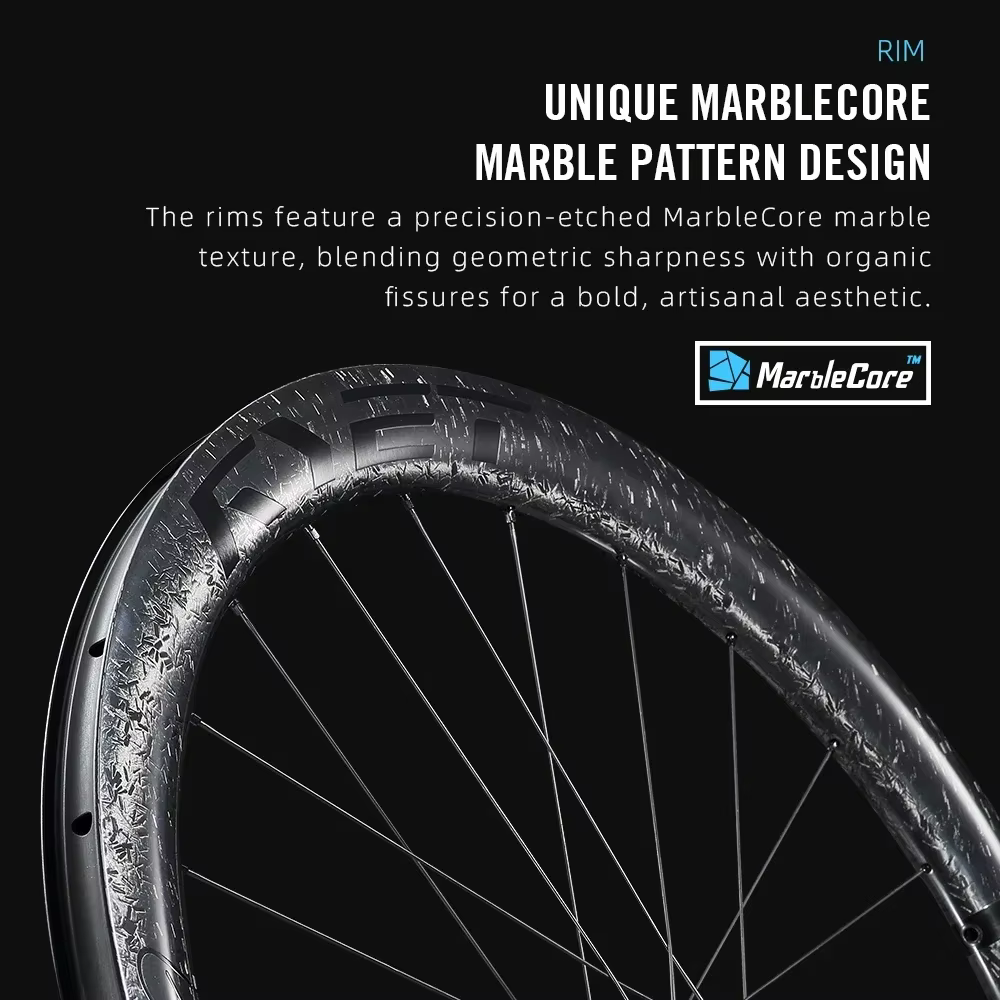 Jeu de roues en carbone RYET 1280g pour gravier