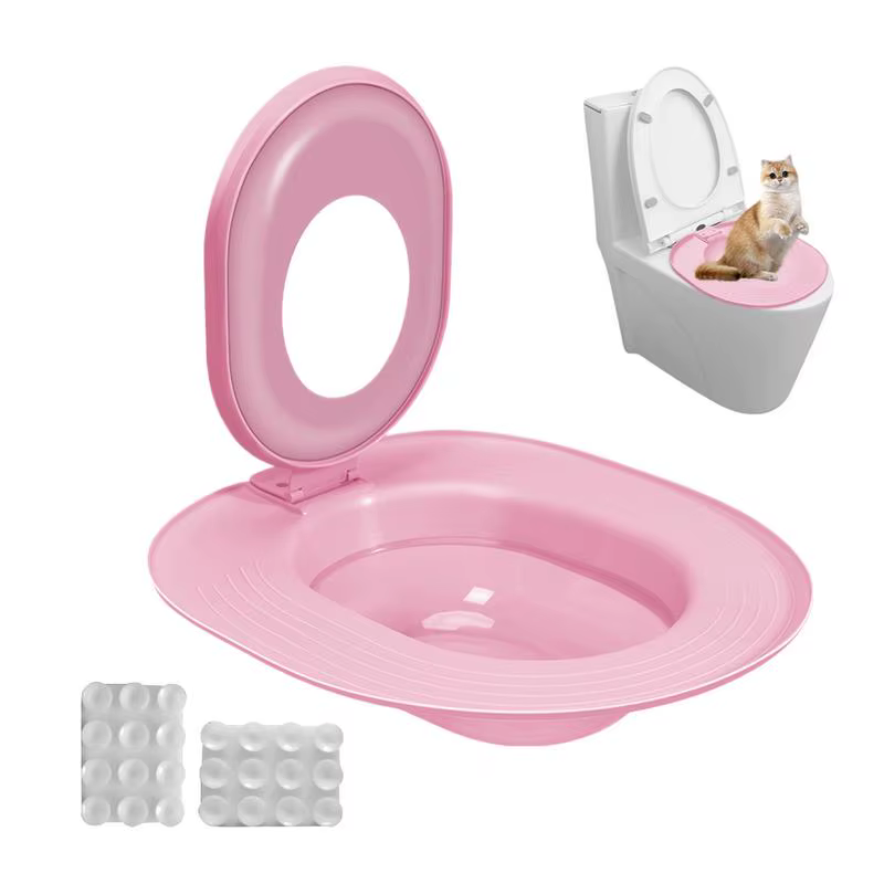 Kit d'entraînement aux toilettes pour chat, siège rinal réutilisable, pot, bac à litière, siège d'entraînement pour animaux de compagnie, fournitures de nettoyage pour animaux de compagnie