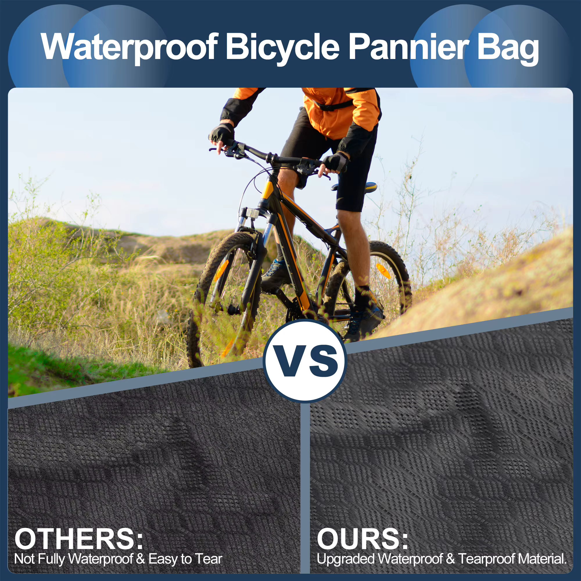 X Autohaux-Sac imperméable en PVC pour cadre de vélo