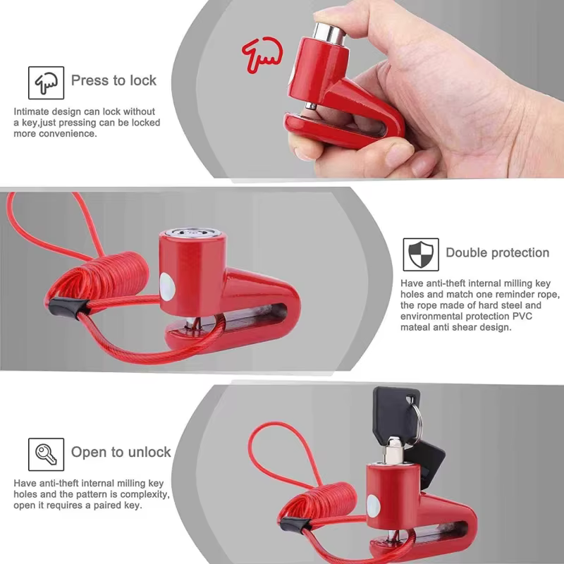 Verrou de frein à disque antivol avec fil d'acier pour Scooter électrique Xiaomi Mijia M365 /Pro 1S Pro2 Mi3