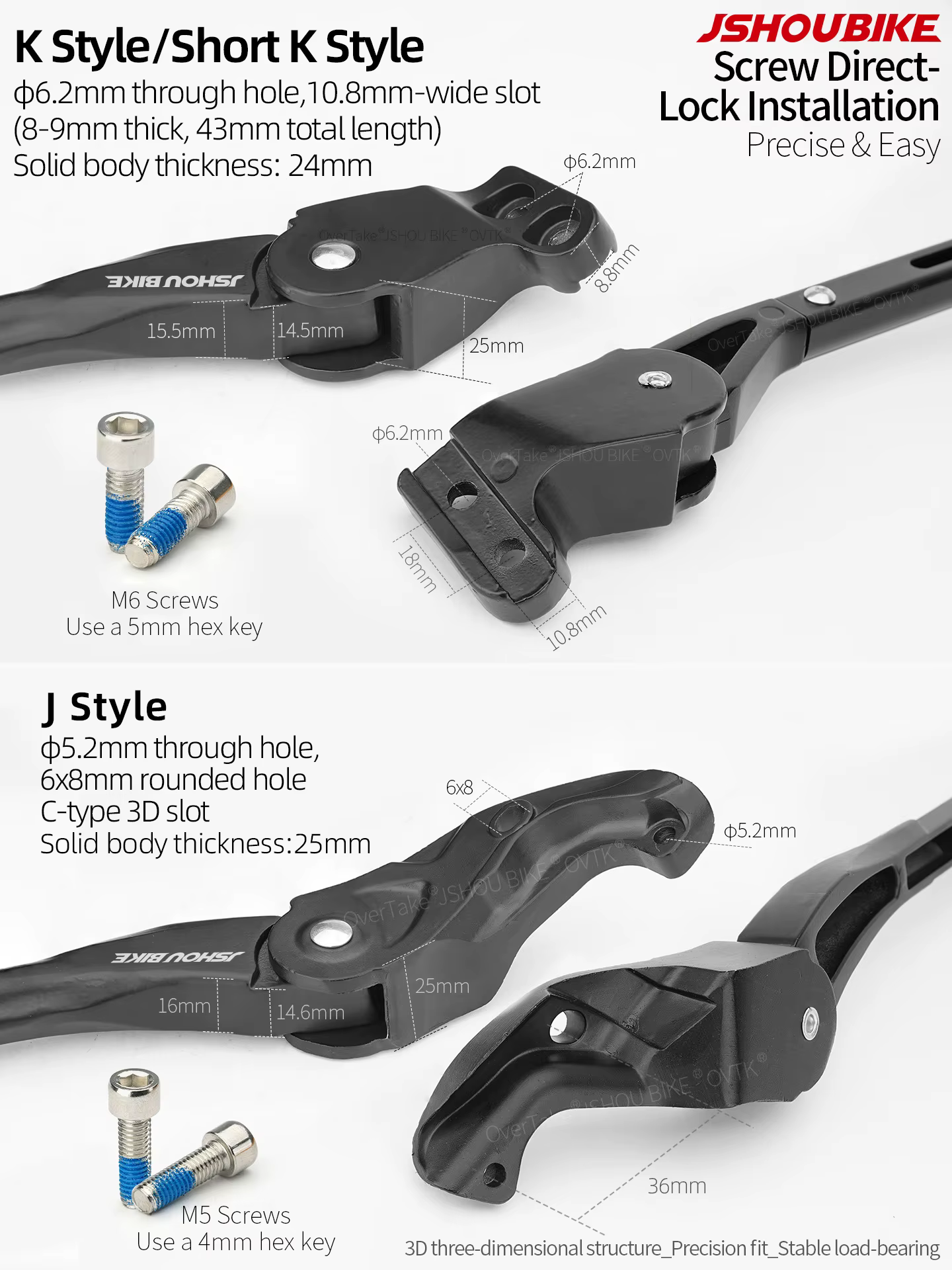 JSHOUBIKE Nouvelle génération de béquille de vélo réglable en alliage d'aluminium pour GIANT ATX XTC MARIN TREK