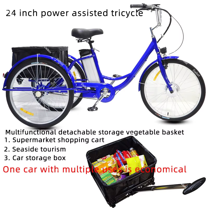 Vélo électrique à 3 roues de 24 pouces
