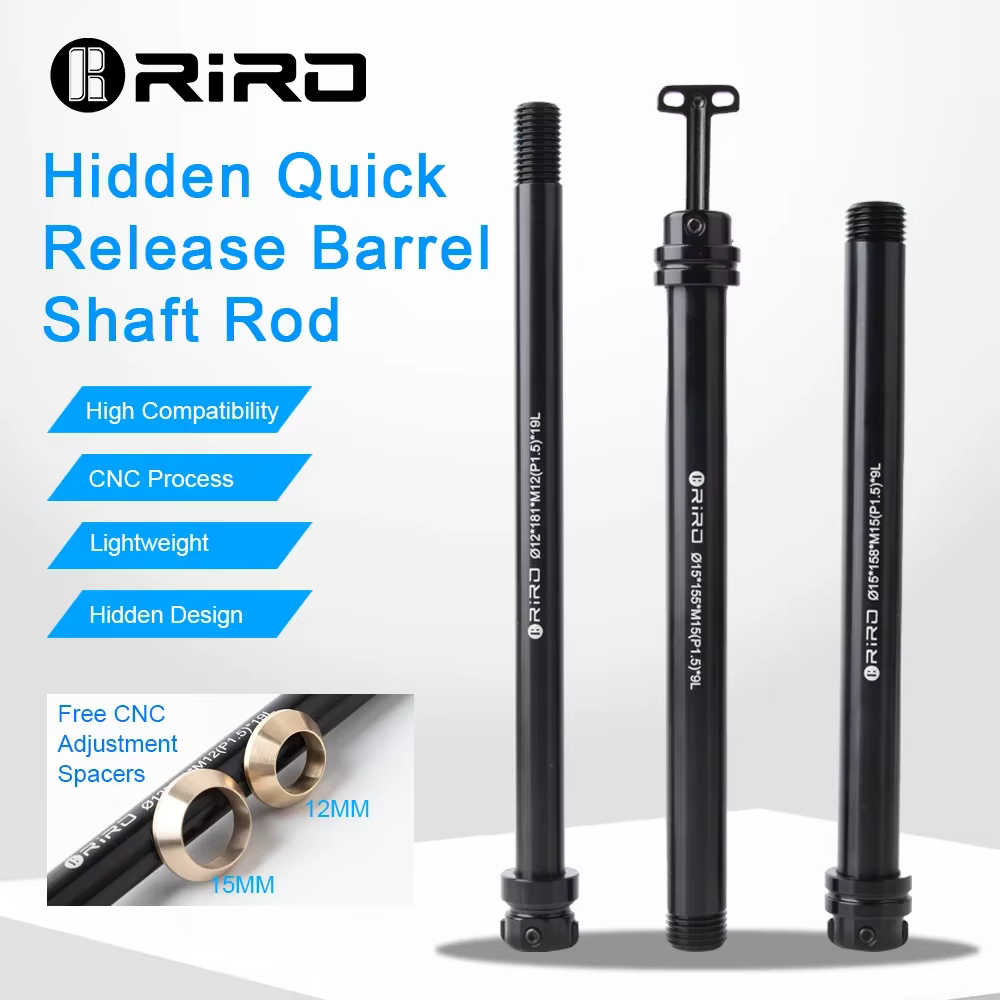 RIRO vélo caché dégagement rapide baril tige d'arbre 12/15MM ultraléger en alliage d'aluminium QR vtt