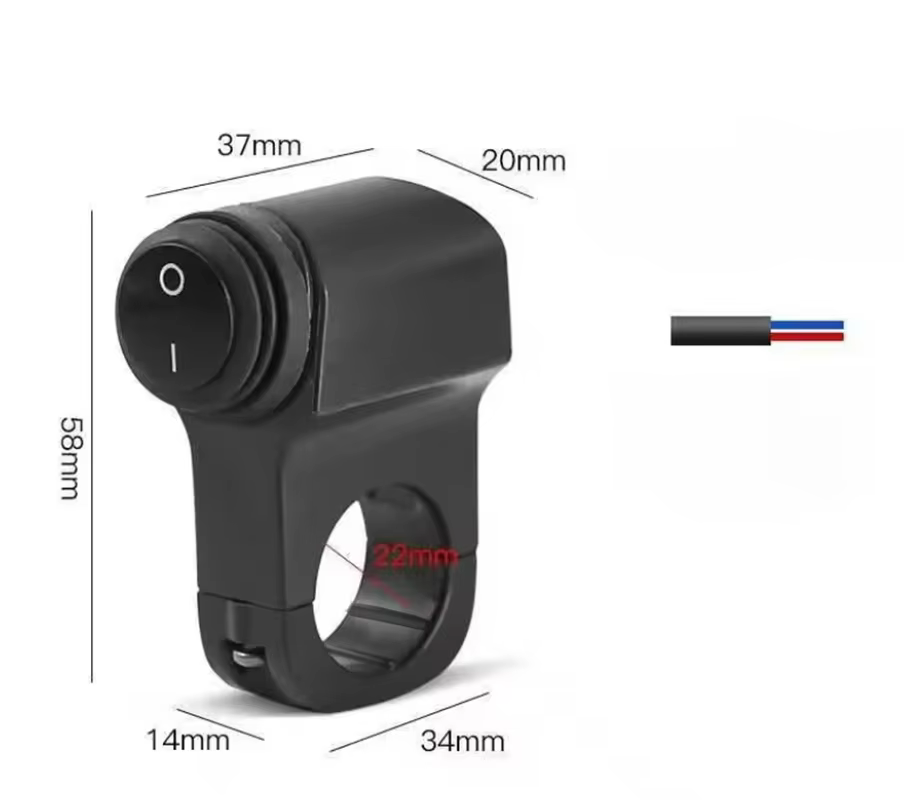 Interrupteur universel pour guidon de moto 7/8 pouces