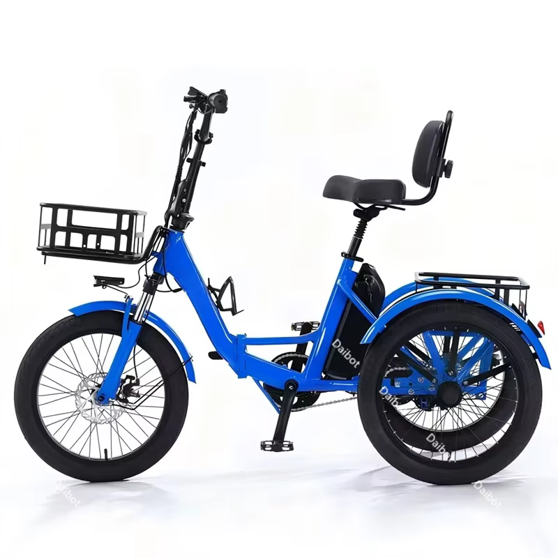 Tricycle électrique adulte Mini voiture véhicule cargo pliable 48V 350W 3 roues vélo