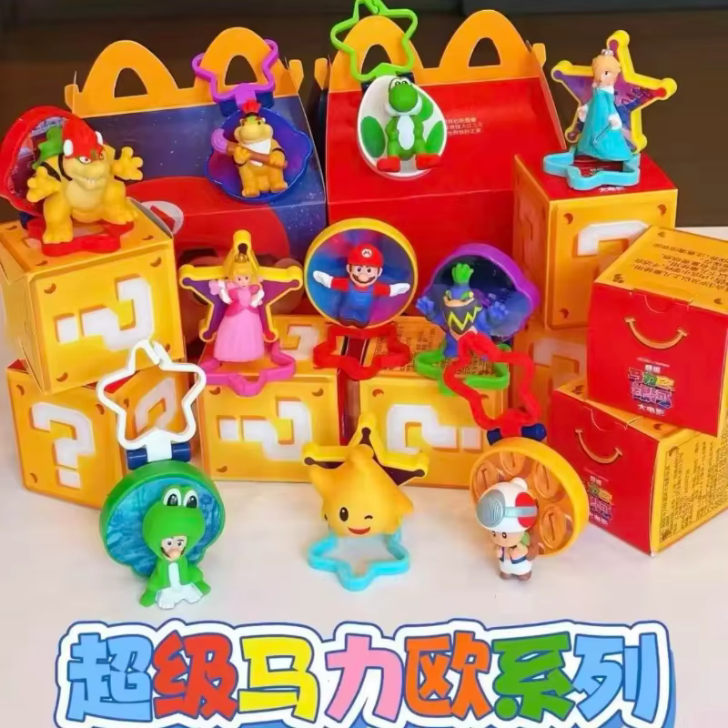 En stock, jouets de collaboration McDonald's et Mario, jouets du film Super Mario Galaxy, 10 figurines Super Mario, modèle de jouet de collection
