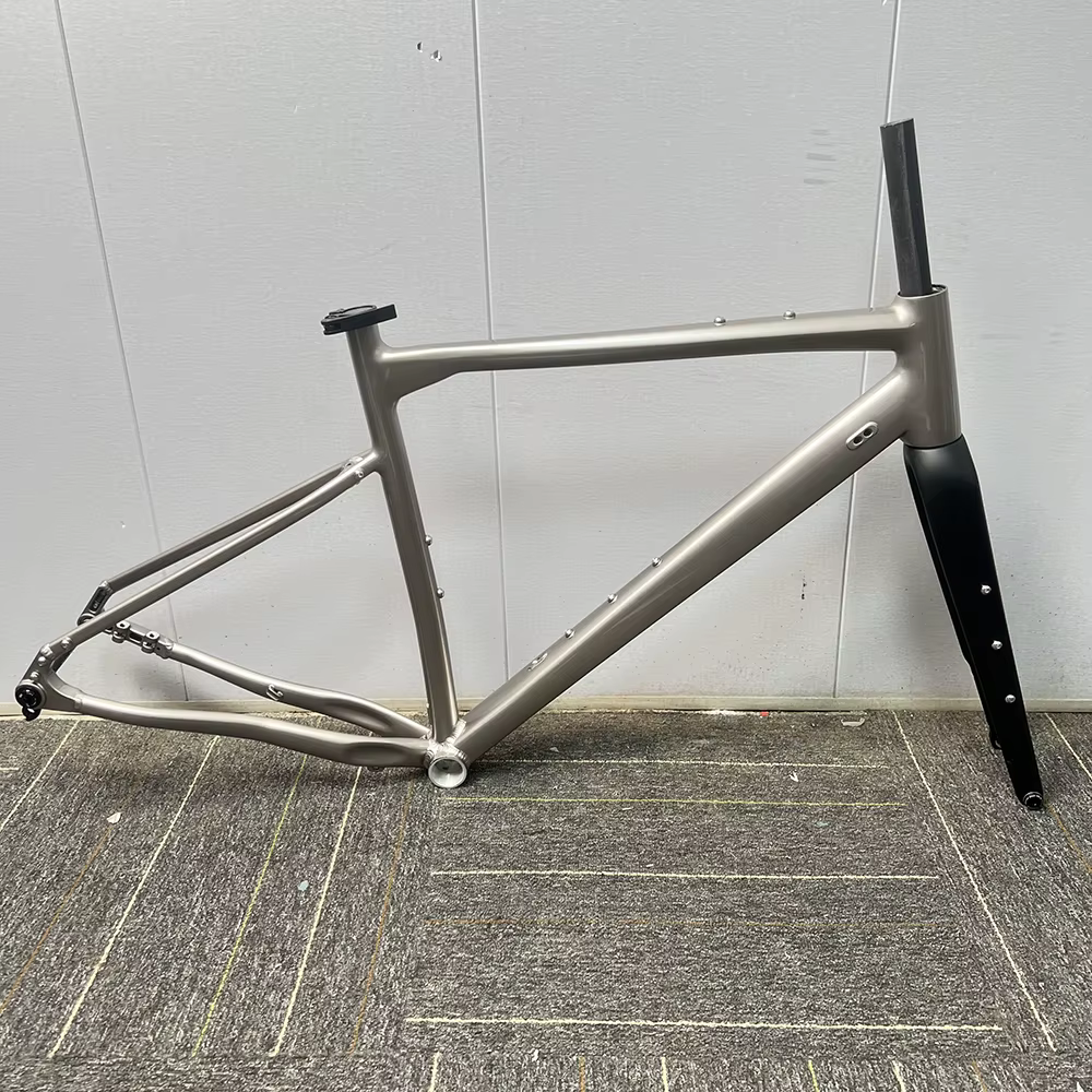 Cadre de vélo de route à axe traversant avec couleur de fourche avant en Fiber de carbone peut être personnalisé