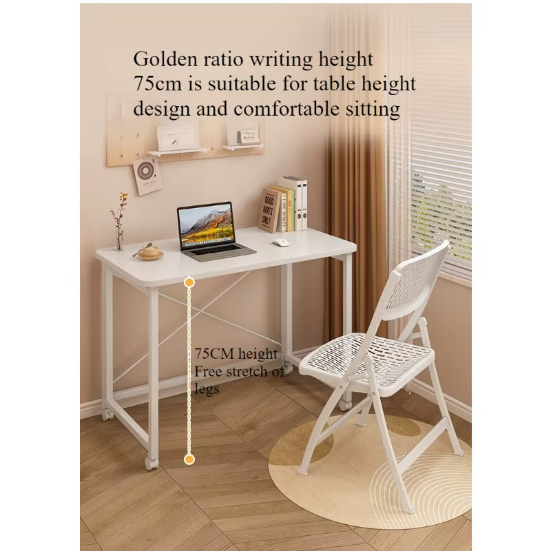 Bureau d'ordinateur pliable, table amovible, table d'étude pour étudiants à domicile, table de chevet pour chambre à coucher, table d'écriture