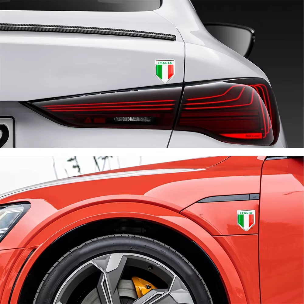 Autocollant d'Emblème Bouclier Drapeau Italie pour Voitures
