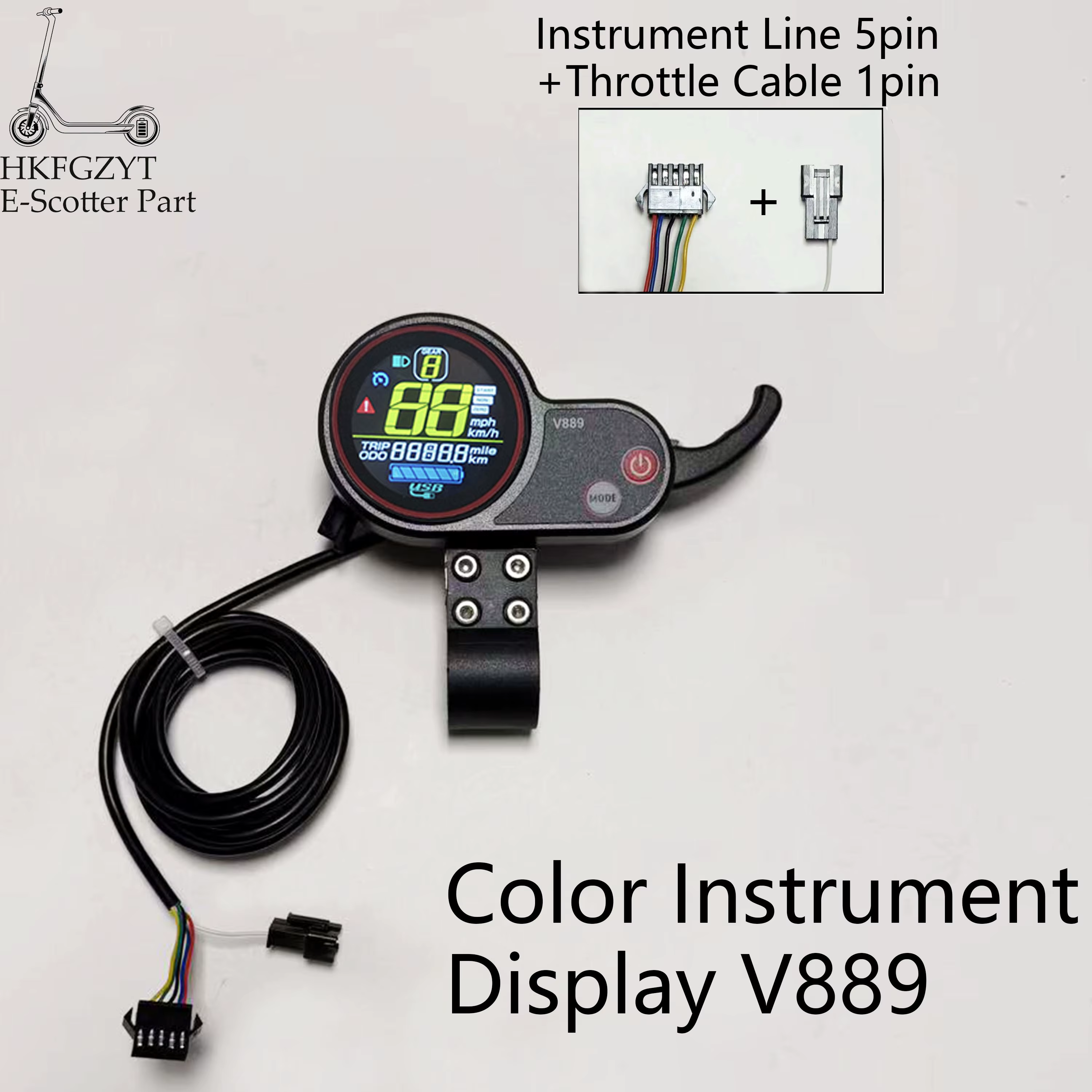 Écran LCD pour vélo électrique avec accélérateur rotatif