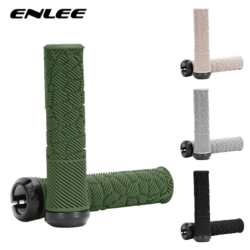ENLEE poignée de vélo antidérapante TPE poignées de guidon vtt Absorption des chocs manchettes de guidon de vélo verrouillables poignée de guidon de VTT