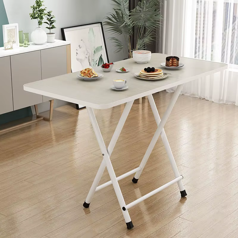 Table pliante simple de petite taille pour la maison, table à manger, table d'étude pour étudiants, table portable à double barre pour dortoir 